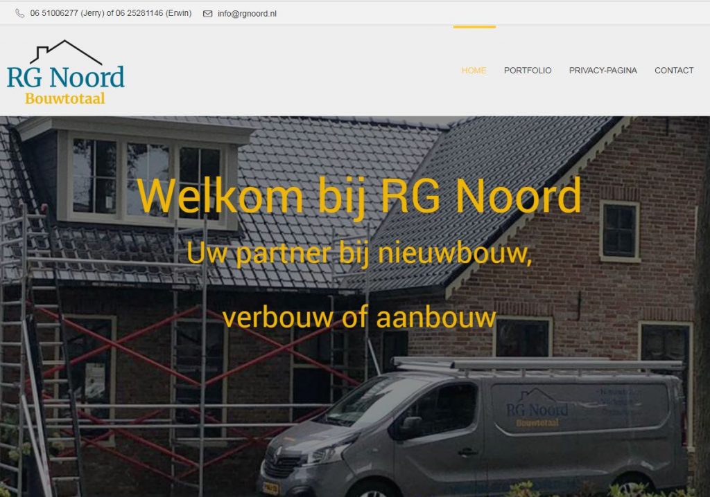 Afbeelding website RG Noord